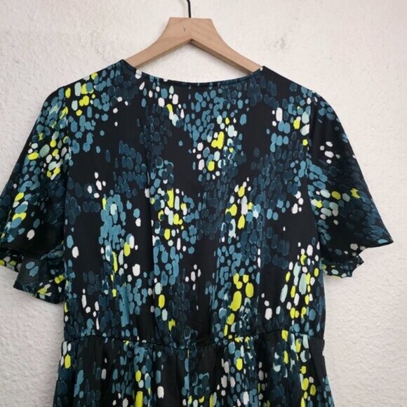 Torrid Midi Bubble Charm Flutter Sleeve Wrap Dress Women's Plus Size 1X - Picture 7 of 10